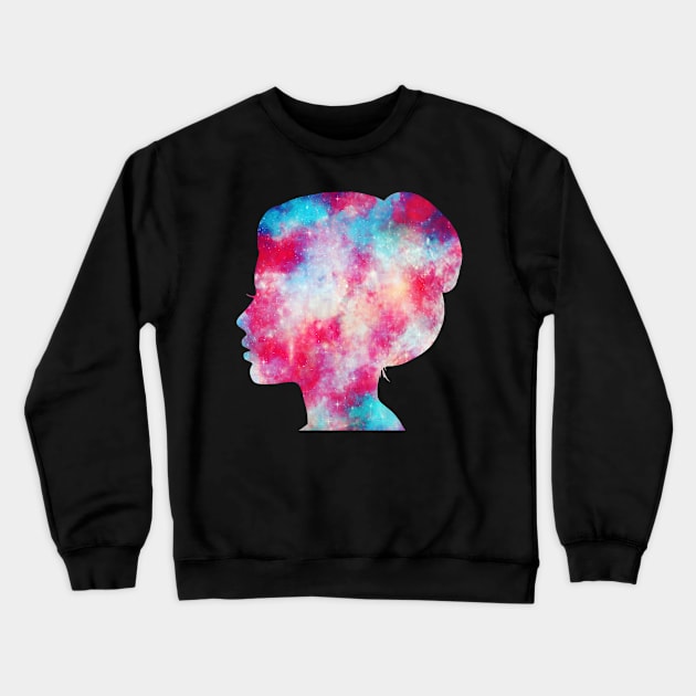 Girl Galaxy Crewneck Sweatshirt by Morishasha